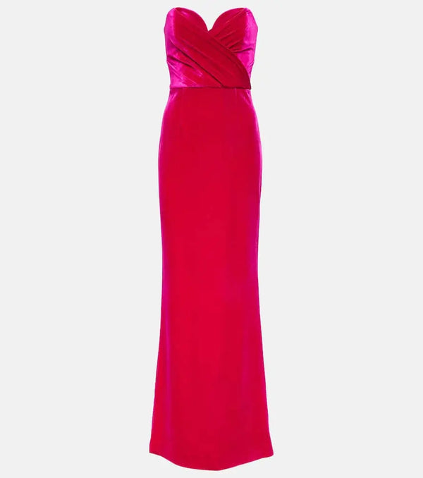 Rebecca Vallance Bernadette strapless velvet gown