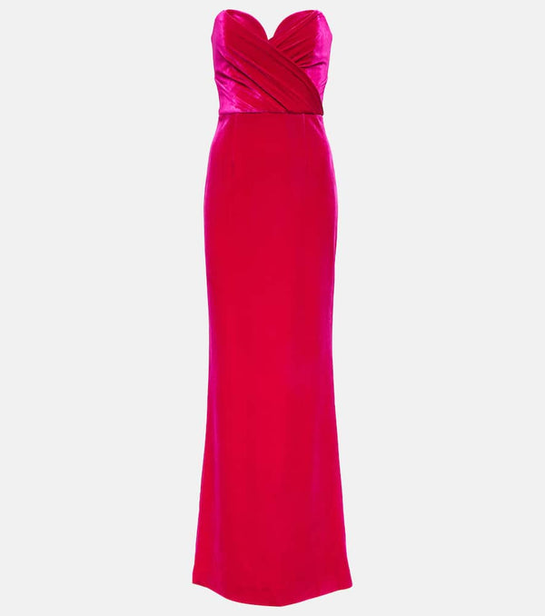 Rebecca Vallance Bernadette strapless velvet gown