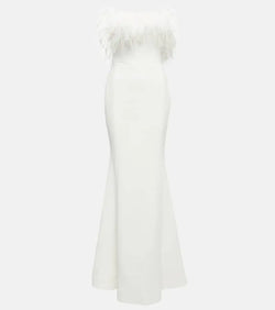 Rebecca Vallance Bridal Grace feather-trimmed gown | LYBSTORE