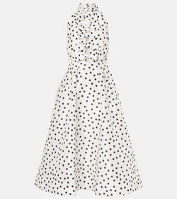 Rebecca Vallance Delia polka-dot halterneck taffeta midi dress