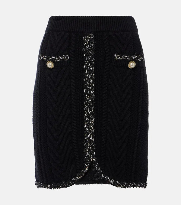 Rebecca Vallance Jemma knitted cotton miniskirt