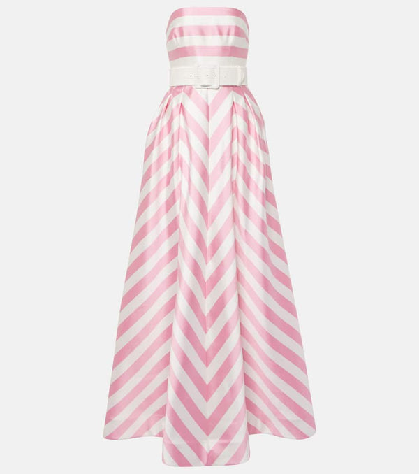 Rebecca Vallance Jocelyn striped satin gown