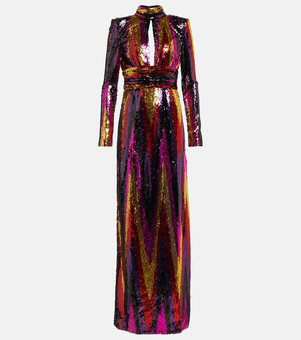 Rebecca Vallance Kaia zig-zag gown | LYBSTORE