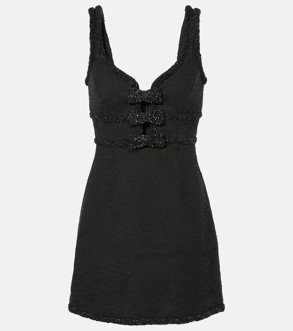 Rebecca Vallance Margo bow-detail bouclé minidress