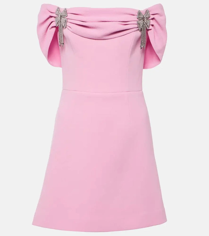 Rebecca Vallance Odetta embellished bow-detail minidress | LYBSTORE