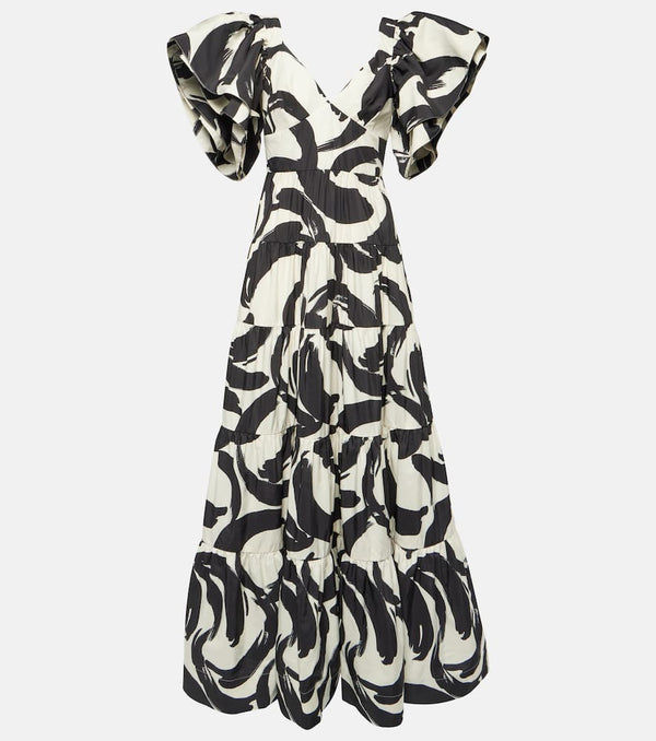 Rebecca Vallance Pompidou printed taffeta maxi dress | LYBSTORE