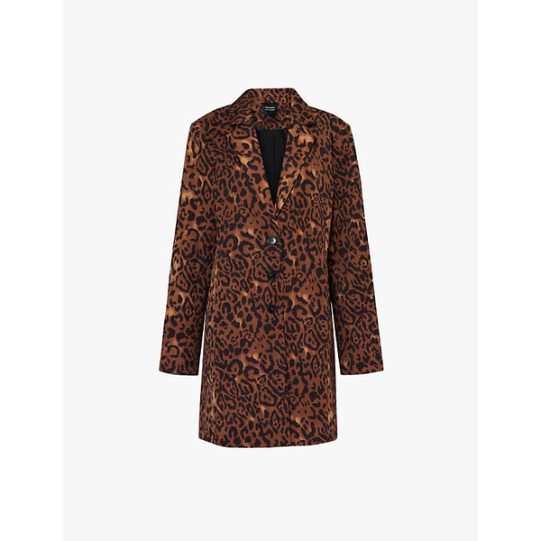 Womens Reformation x Laura Harrier Eleonore leopard pattern stretch-woven jacket