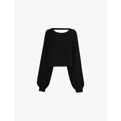 Womens Regulation Yohji Yamamoto Oversized open-back long-sleeve wool-blend knit jumper