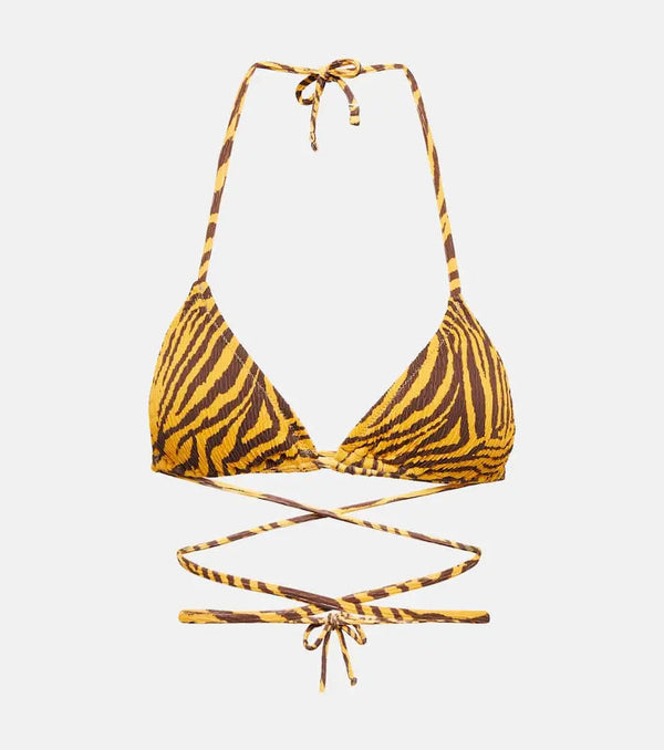 Reina Olga Miami tiger print triangle bikini top | LYBSTORE