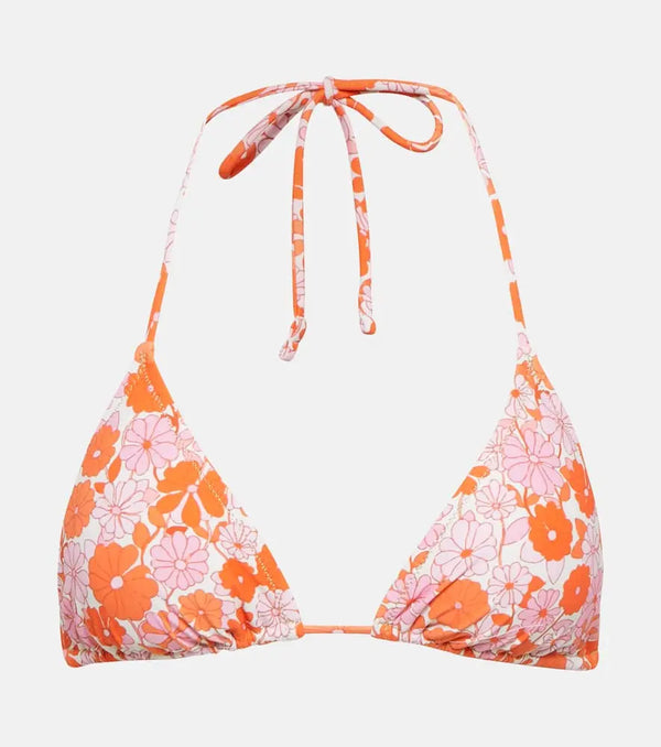 Reina Olga Scrunchie printed bikini top | LYBSTORE