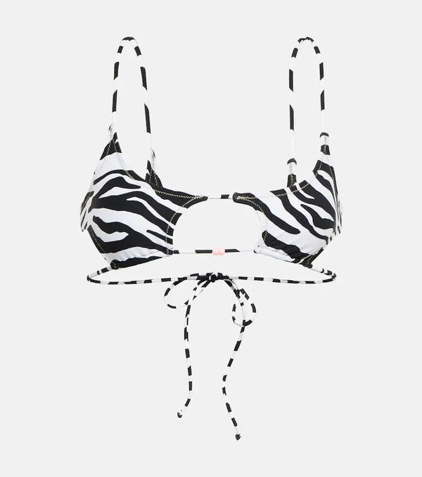 Reina Olga Theresa zebra-print bikini top | LYBSTORE