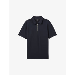 Reiss Albany half-zip short-sleeve stretch-woven polo