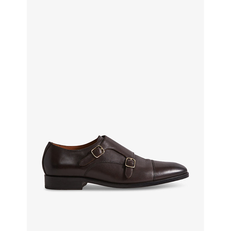 Reiss Amalfi double-monk strap leather shoes