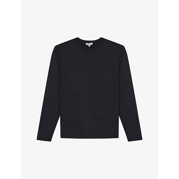 Reiss Armstrong crew-neck woven jersey top | LYBSTORE