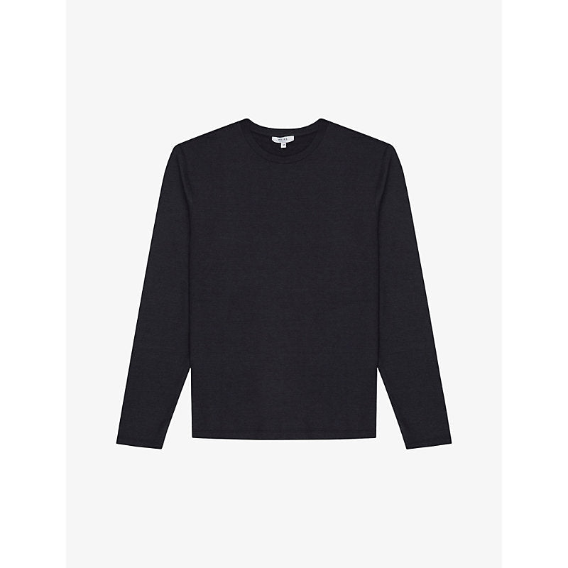 Reiss Armstrong crew-neck woven jersey top | LYBSTORE