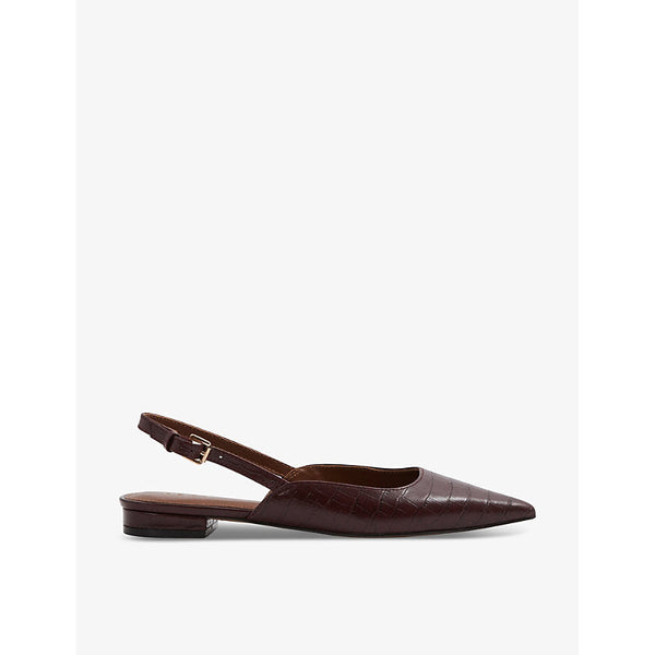 Reiss Aubrey flat leather slingbacks | LYBSTORE