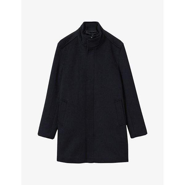 Mens Reiss Bhule high-collar wool-blend woven coat