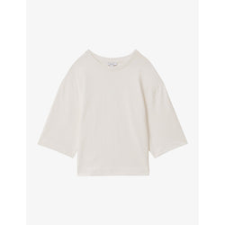 Womens Reiss Cassie cropped oversized cotton T-shirt