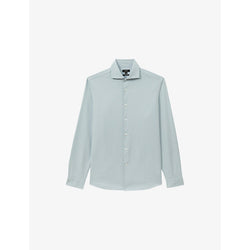 Mens Reiss Cecil long-sleeve cotton shirt