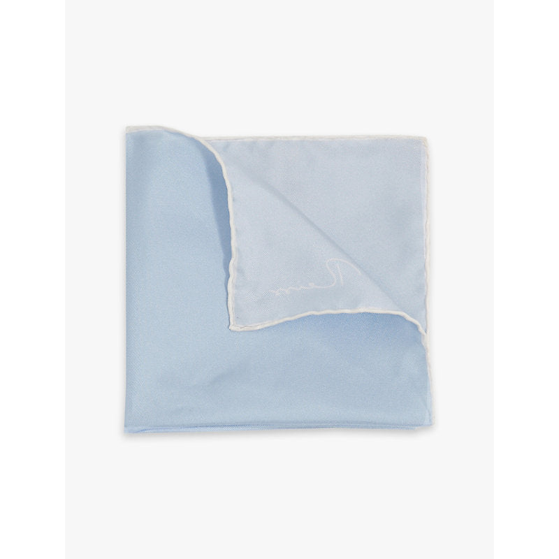  Reiss Ceremony contrast-piping silk pocket square