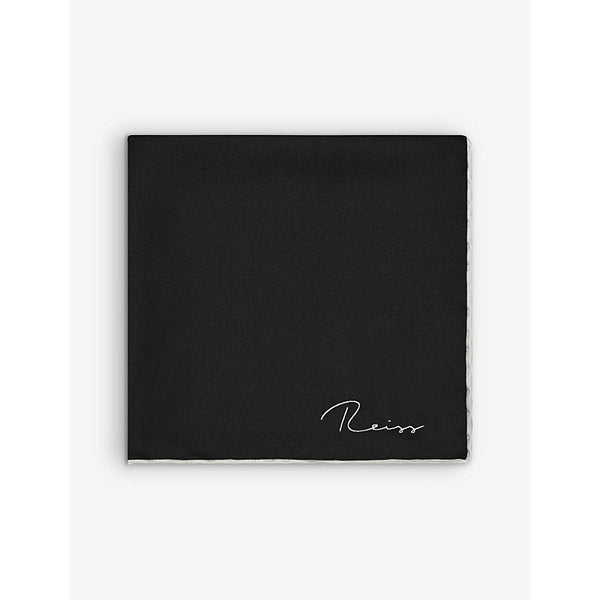 Reiss Ceremony logo-print silk pocket square | LYBSTORE