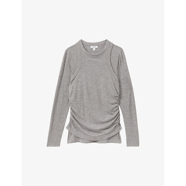  Reiss Charlie double-layer slim-fit jersey top