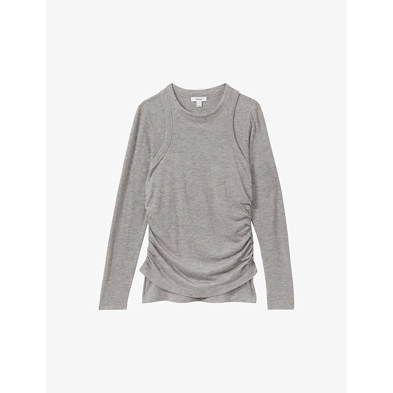  Reiss Charlie double-layer slim-fit jersey top