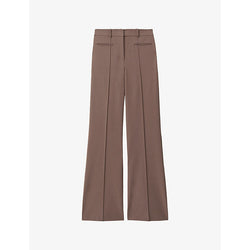 Womens Reiss Claude pinched-seam flared-leg high-rise stretch-woven trousers