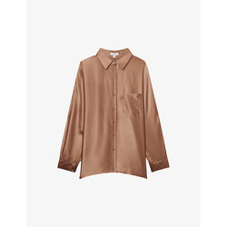 Womens Reiss Claude relaxed-fit silk shirt