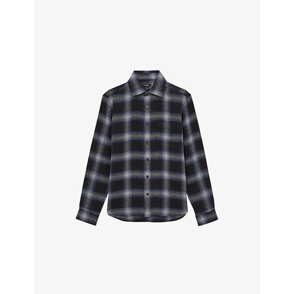 Reiss Crosby check patch-pocket woven overshirt