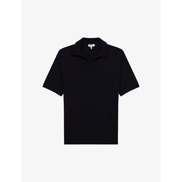 Reiss Duchie open-collar short-sleeve wool polo