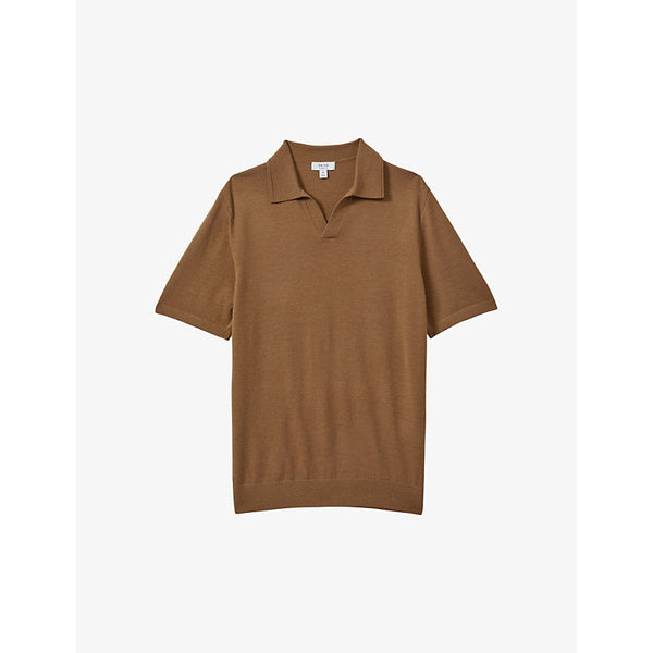 Reiss Duchie open-neck wool polo shirt