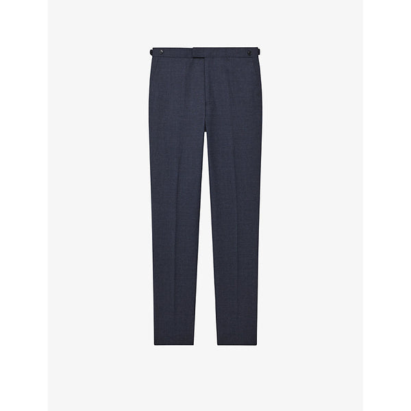 Mens Reiss Dunn slim-fit straight-leg wool trousers