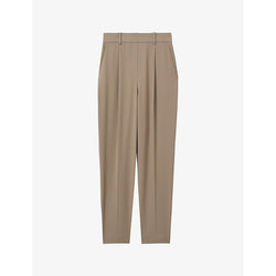 Womens Reiss Eden front-pleat high-rise woven trousers