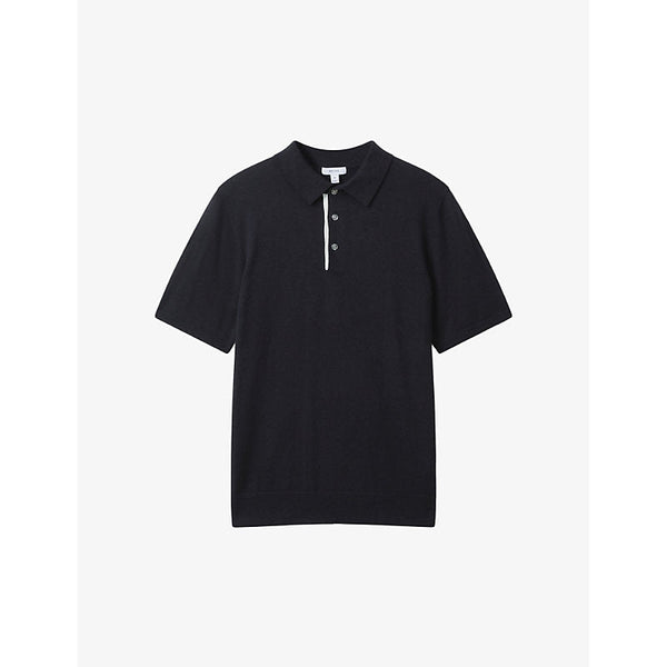 Reiss Finch contrast-trim stretch-woven polo shirt