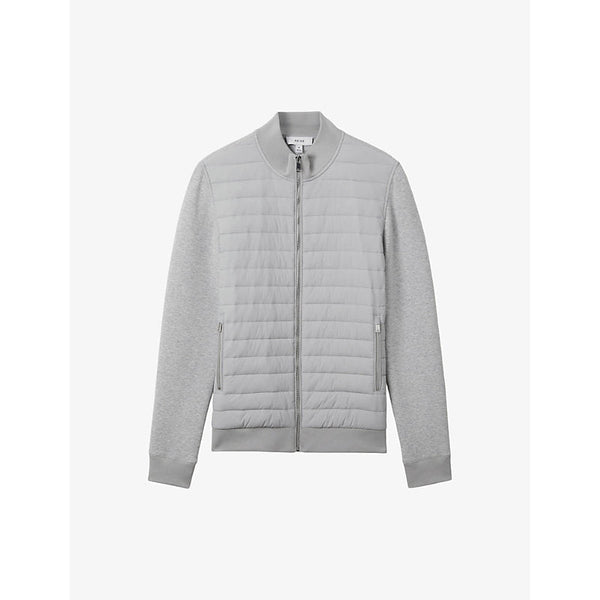 Reiss Freddie quilted knitted cotton-blend jacket | LYBSTORE