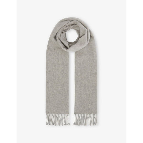 Mens Reiss Fringed-trim wool and cashmere-blend scarf