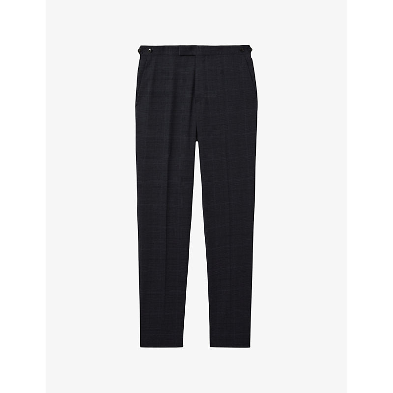 Reiss Grace regular-fit checked stretch wool-blend trousers