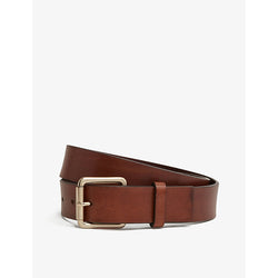 Mens Reiss Grayson square-buckle leather belt