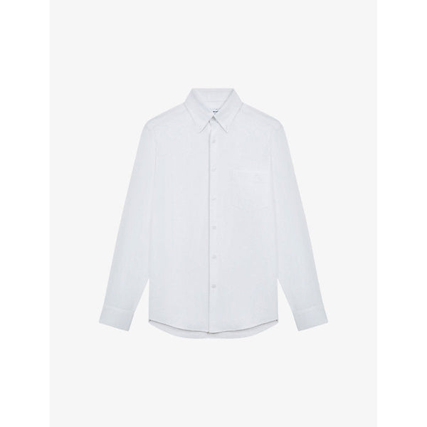 Mens Reiss Greenwich slim-fit long-sleeve cotton shirt