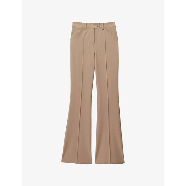 Reiss Hadley flared-leg high-rise stretch-woven trousers | LYBSTORE