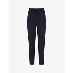 Womens Reiss Hailey drawstring-waist tapered-leg recycled polyester-blend trousers