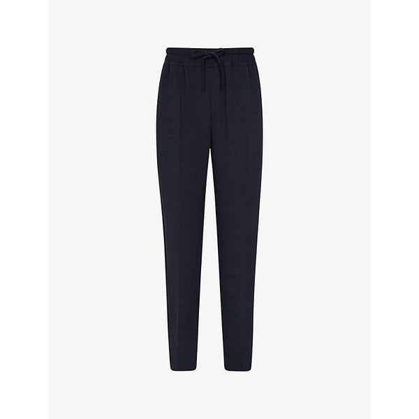 Womens Reiss Hailey drawstring-waist tapered-leg recycled polyester-blend trousers