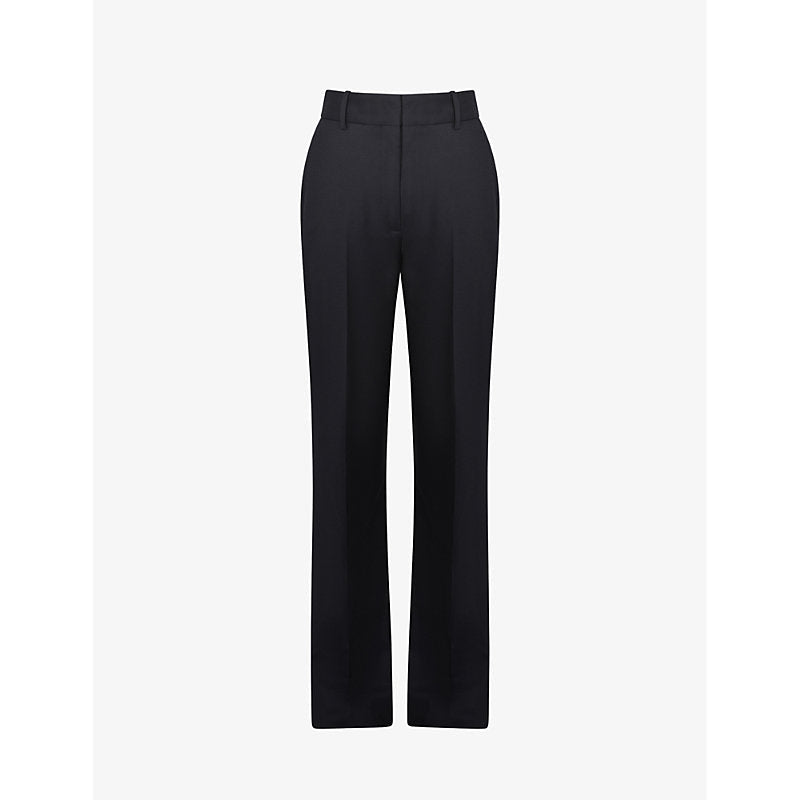 Womens Reiss Haisley flared-leg mid-rise stretch wool-blend trousers