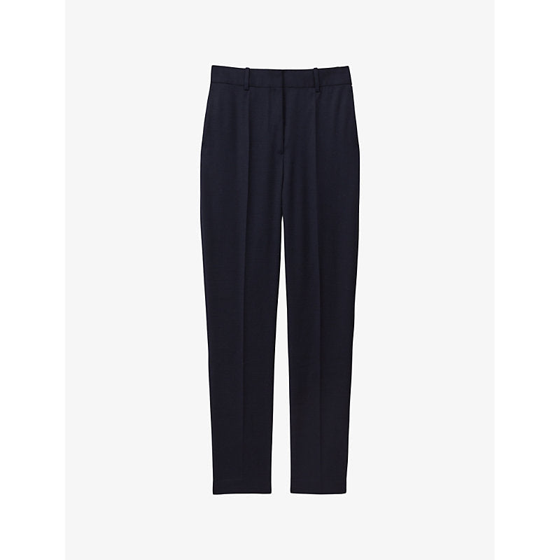 Womens Reiss Hallie textured slim-fit wool-blend trousers