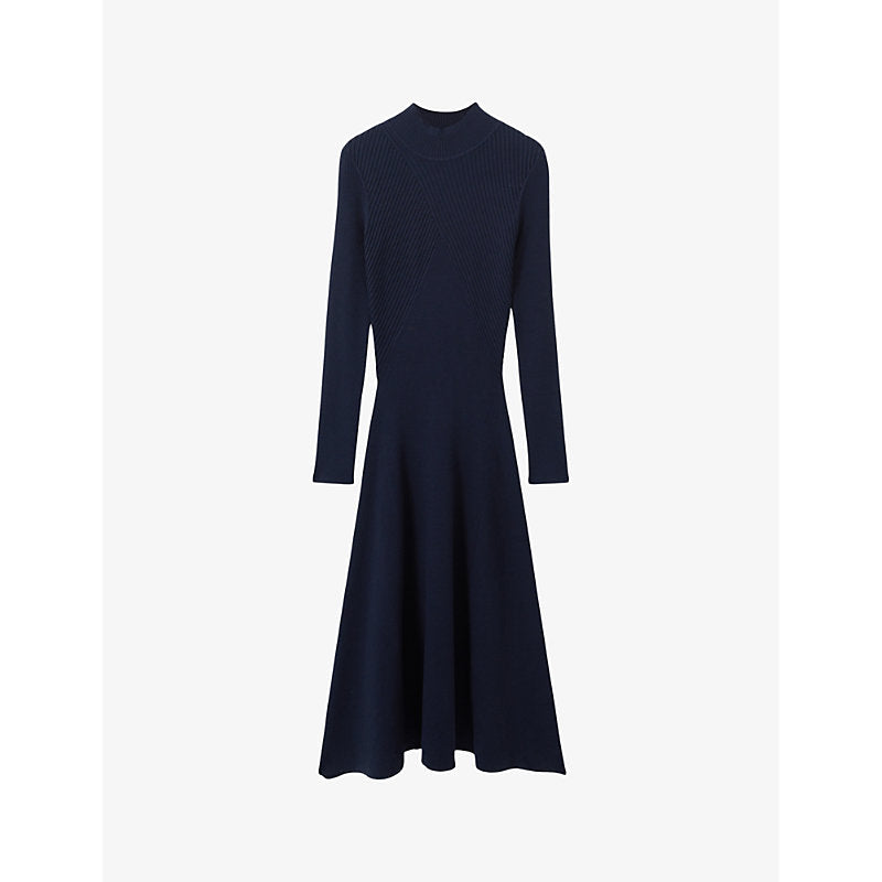 Womens Reiss Hannah flared knitted midi dress