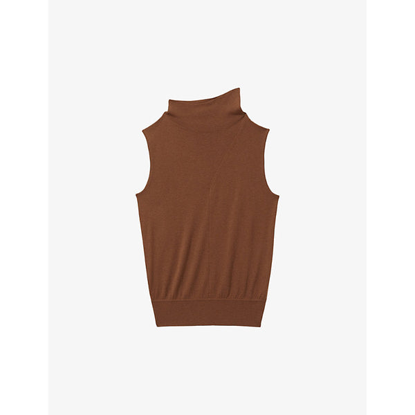 Womens Reiss Harper funnel-neck sleeveless wool top