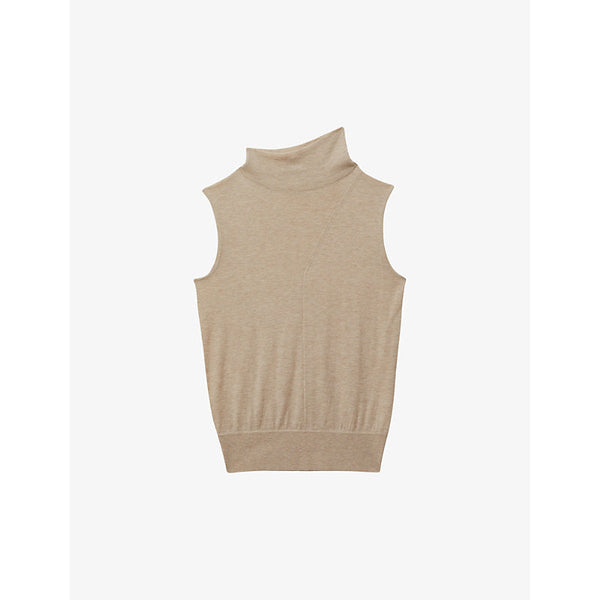 Womens Reiss Harper funnel-neck sleeveless wool top