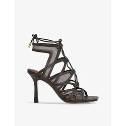 Reiss Kimberly mesh strappy leather heeled sandals