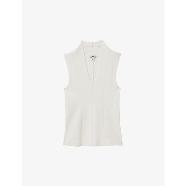 Womens Reiss Kimmy V-neck sleeveless stretch-knit vest